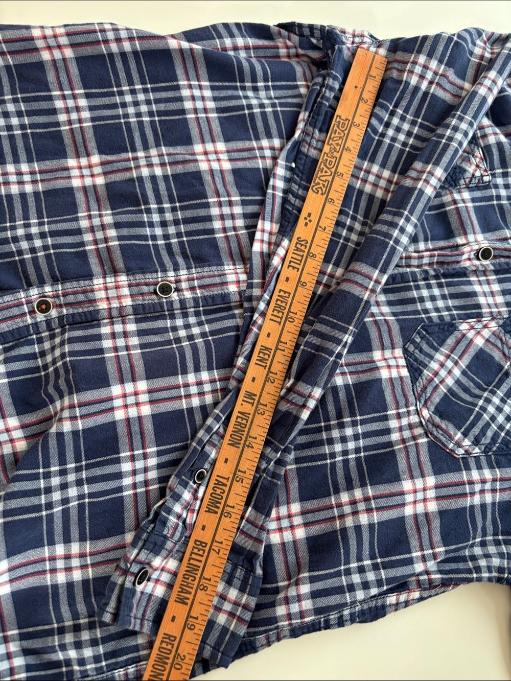 Weatherproof Navy Blue Plaid Button-Down Shirt -650sku - Picture 6 of 6